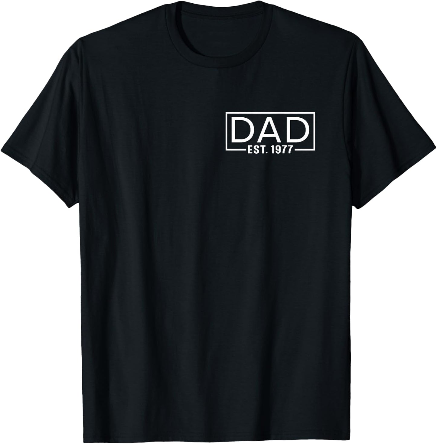 Father's Day Dad Est 1977 Logo Expect Pregnancy Announcement T-Shirt - T-Shirt | Black