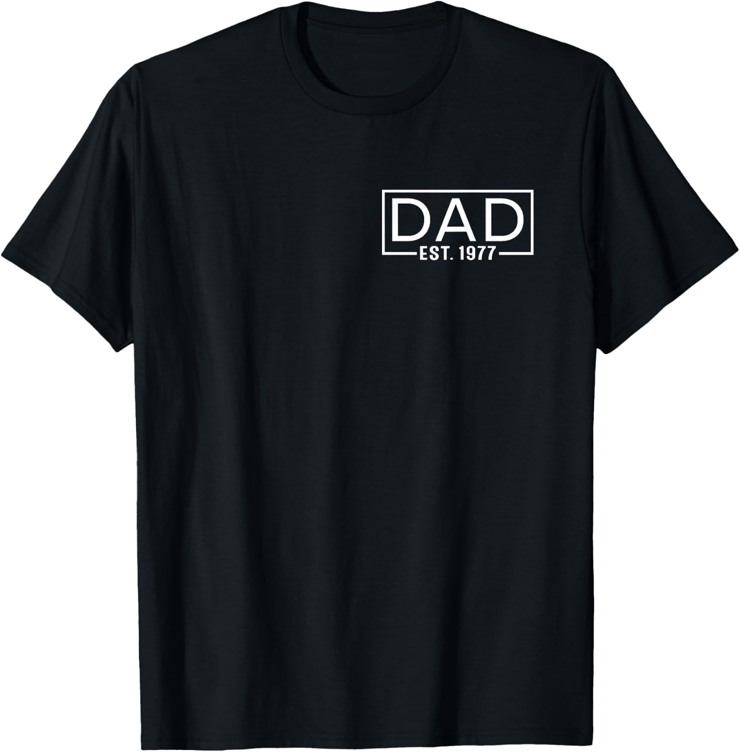 Father's Day Dad Est 1977 Logo Expect Pregnancy Announcement T-Shirt - T-Shirt | Black