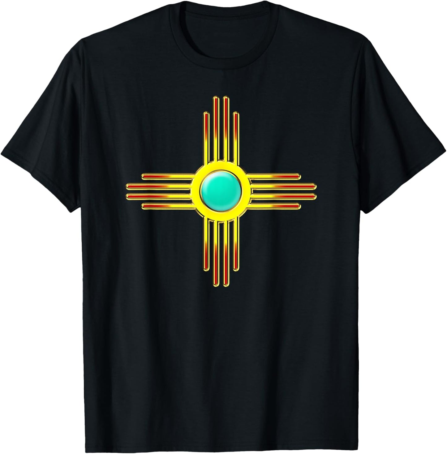Zia Symbol New Mexico State Flag Banner Sun First Nation T-Shirt - T-Shirt | Black