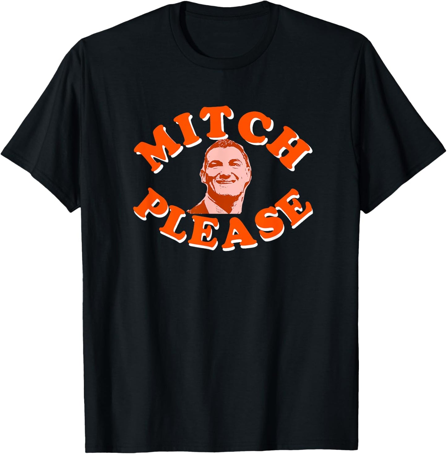 MITCH PLEASE Funny Blue and Orange T Shirt T-Shirt - T-Shirt | Black
