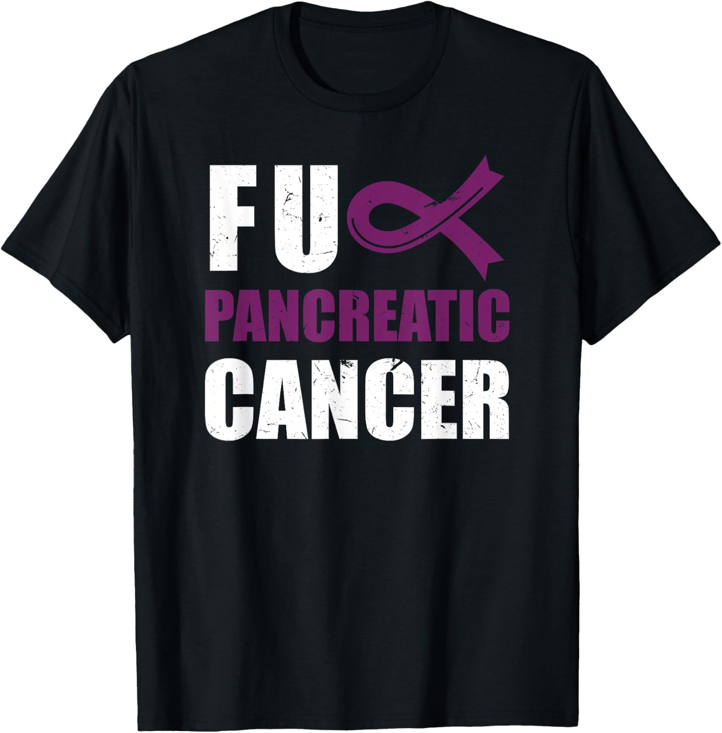 FU Pancreatic Cancer | Awareness Ribbon Purple T-Shirt - T-Shirt | Black