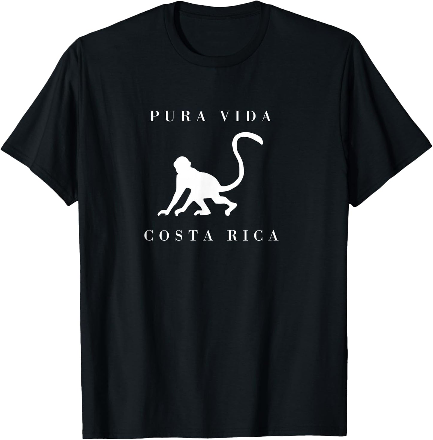 Costa Rica Monkey Pura Vida Souvenir T-Shirt - T-Shirt | Black