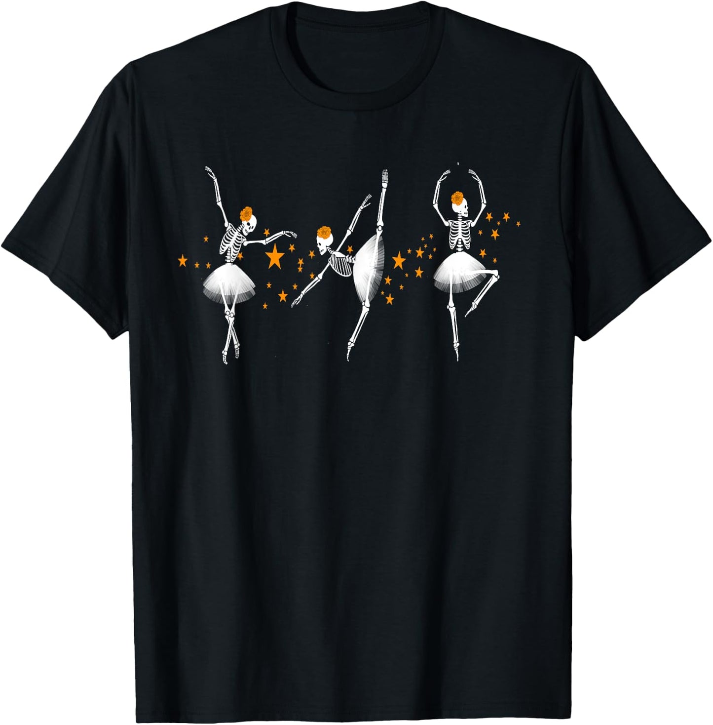 Halloween Dancing Skeleton Ballerina Ballet Women Girl T-Shirt - T-Shirt | Black