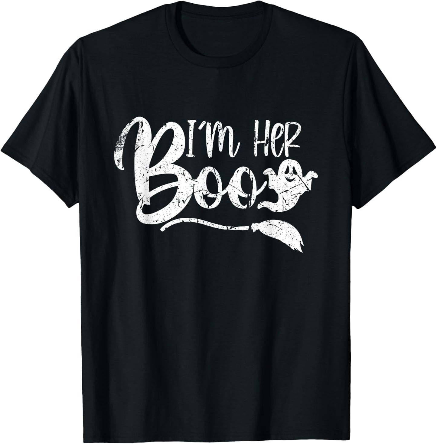 Vintage I'm Her Boo Funny Matching Couples Halloween T-Shirt - T-Shirt | Black