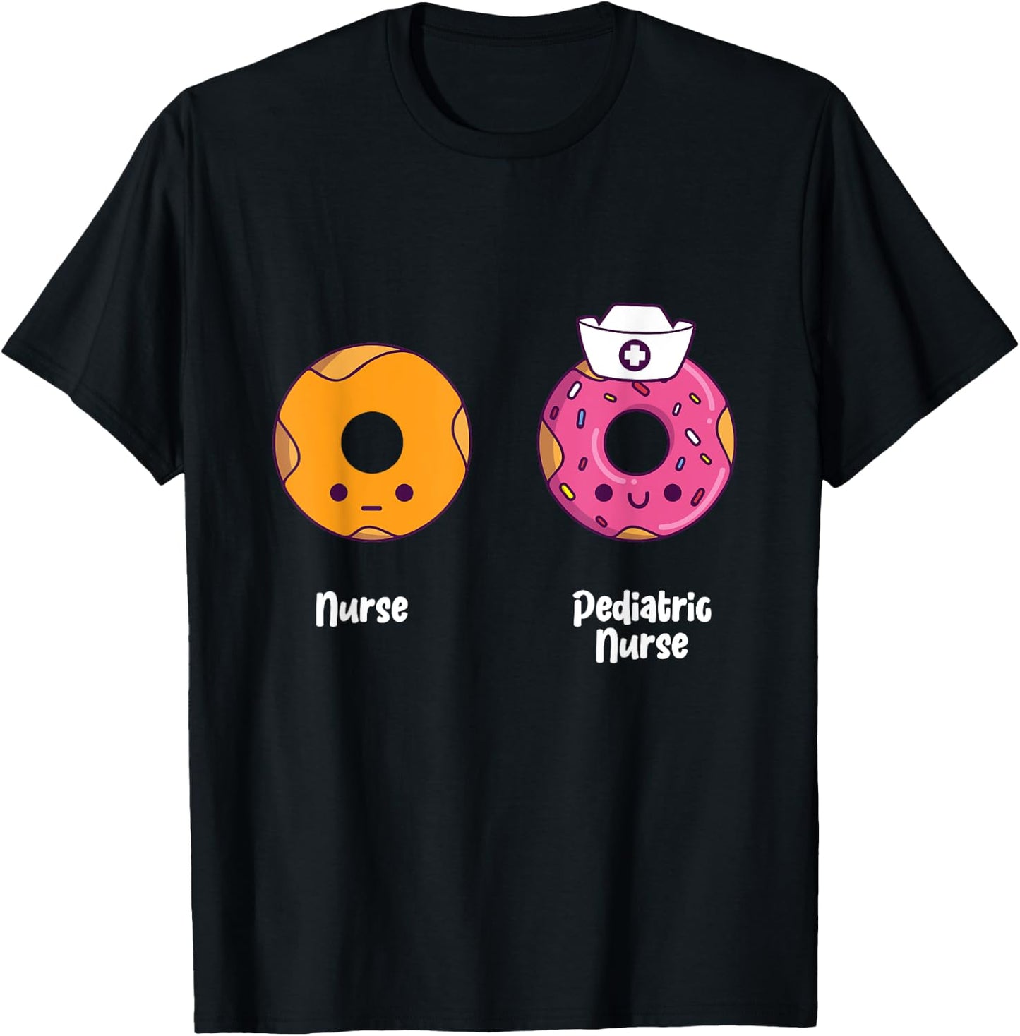 Kawaii Donut Children's Nurse And Nurse T-Shirt - T-Shirt | Black