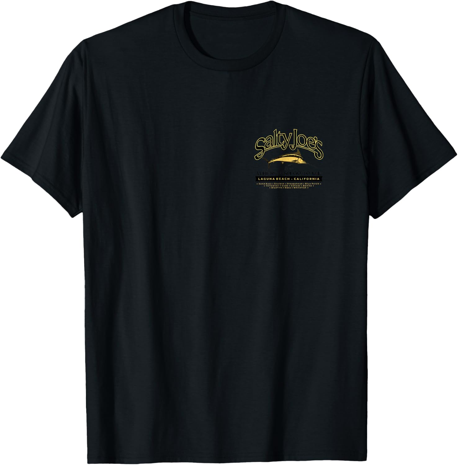 Salty Joe's Fish Count Logo Graphic T-Shirt - T-Shirt | Black