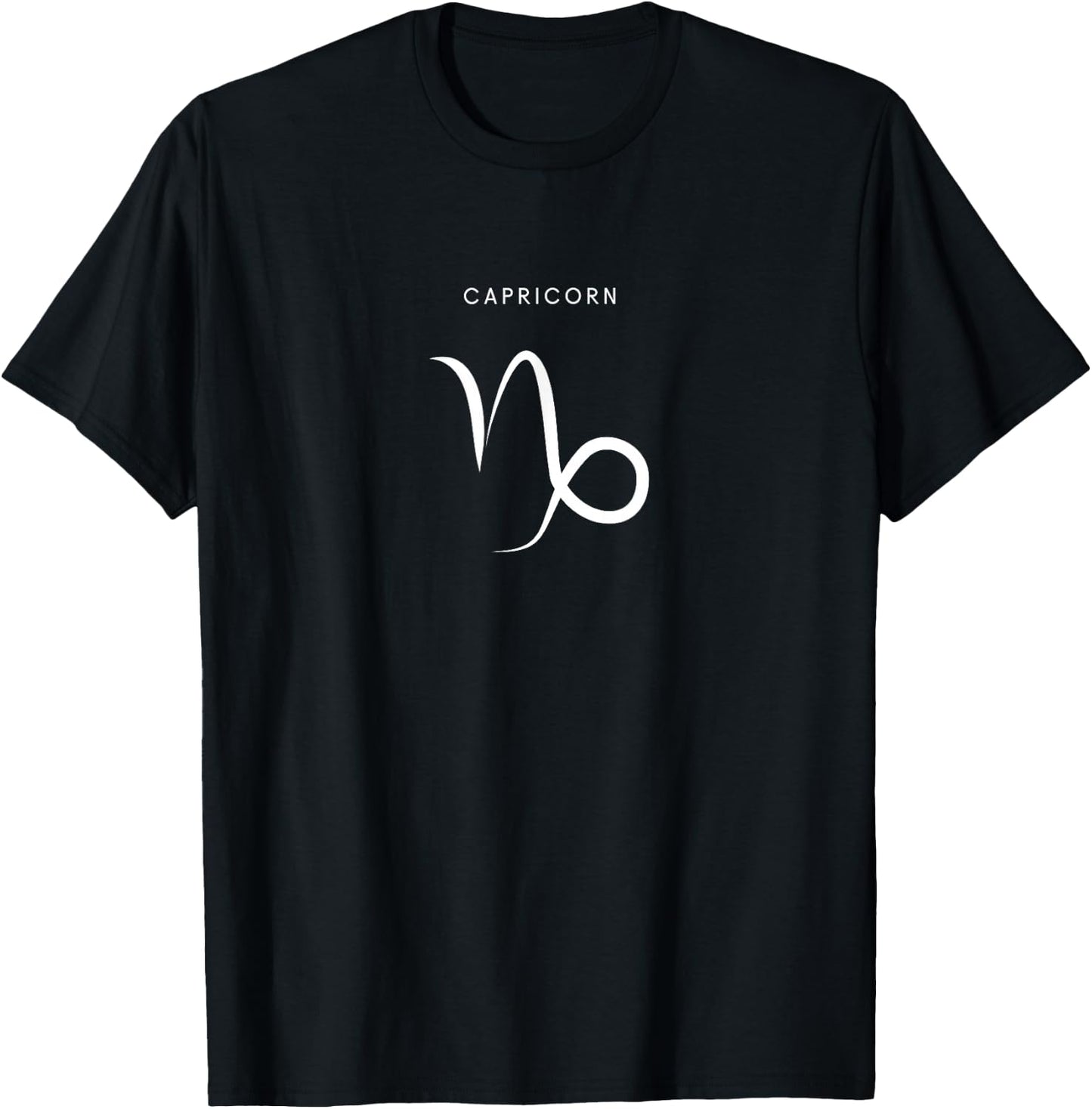 Capricorn Goat - Minimalist Zodiac Sign T-Shirt - T-Shirt | Black