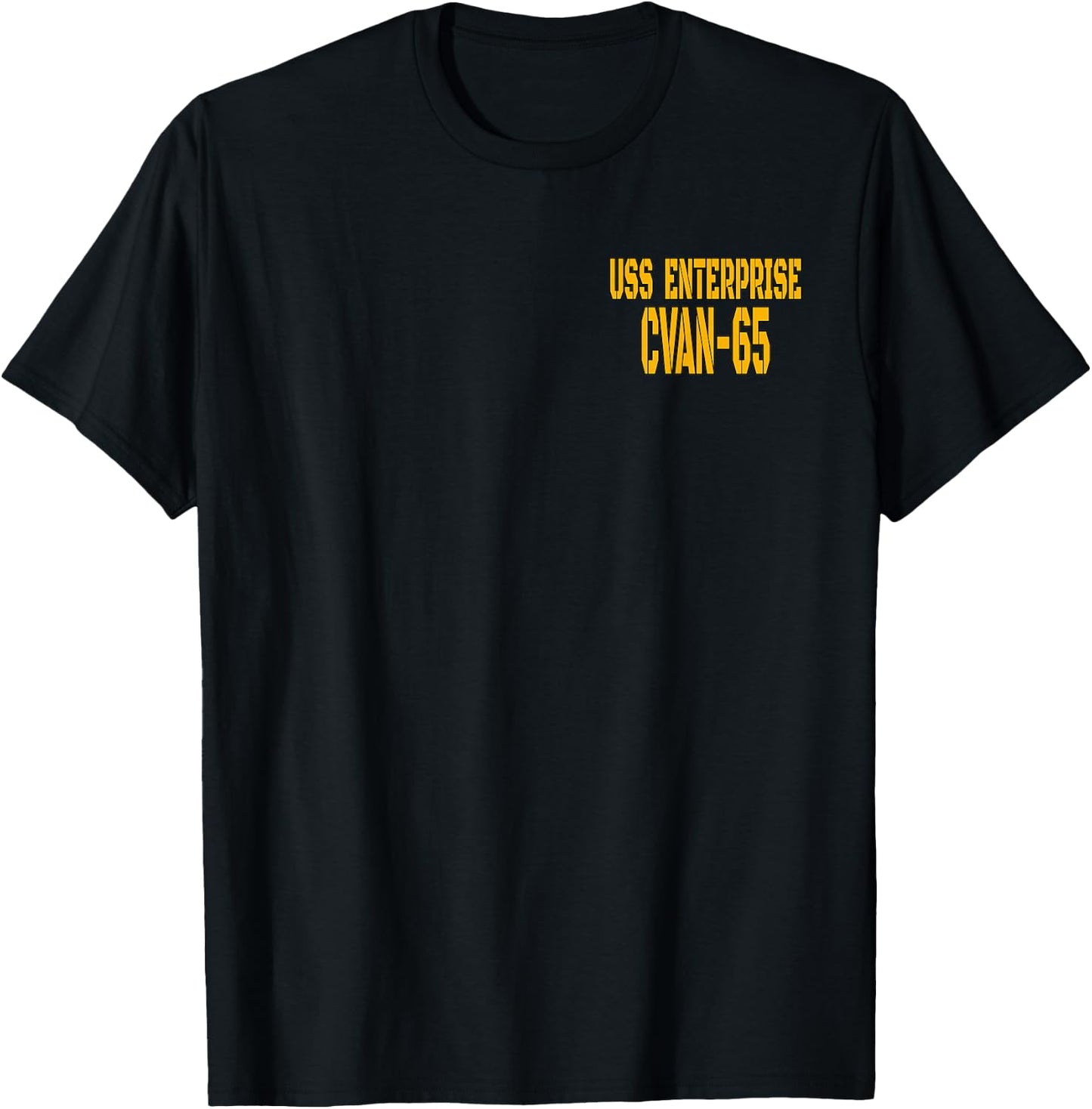 USS Enterprise CVAN-65 Aircraft Carrier Veterans Front&Back T-Shirt - T-Shirt | Black