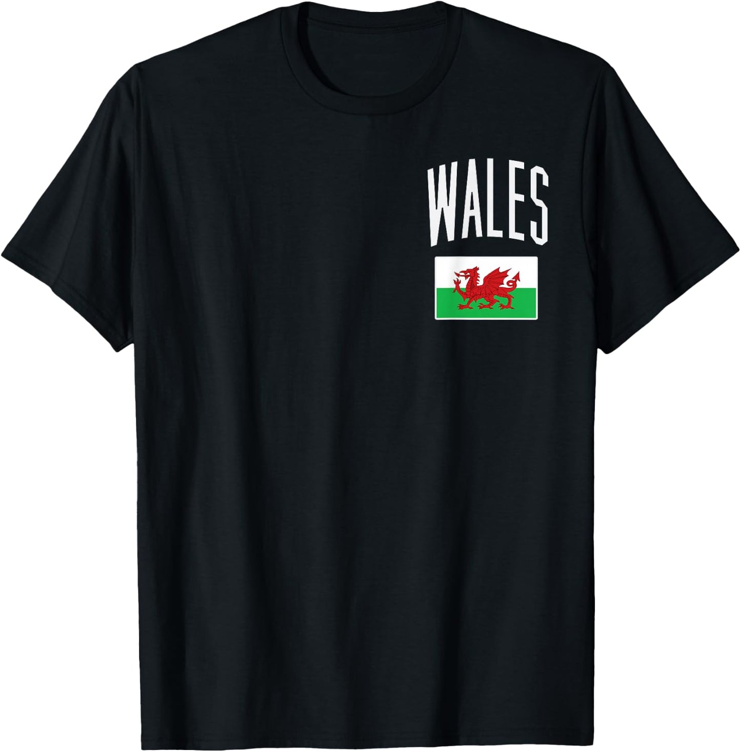 Wales Flag Welsh Pocket Football Soccer Fan Men Women Kids T-Shirt - T-Shirt | Black