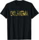 Oklahoma Camo Distressed T-Shirt - T-Shirt | Black