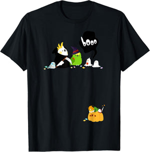 Spooky Halloween Birbs T-Shirt - T-Shirt | Black