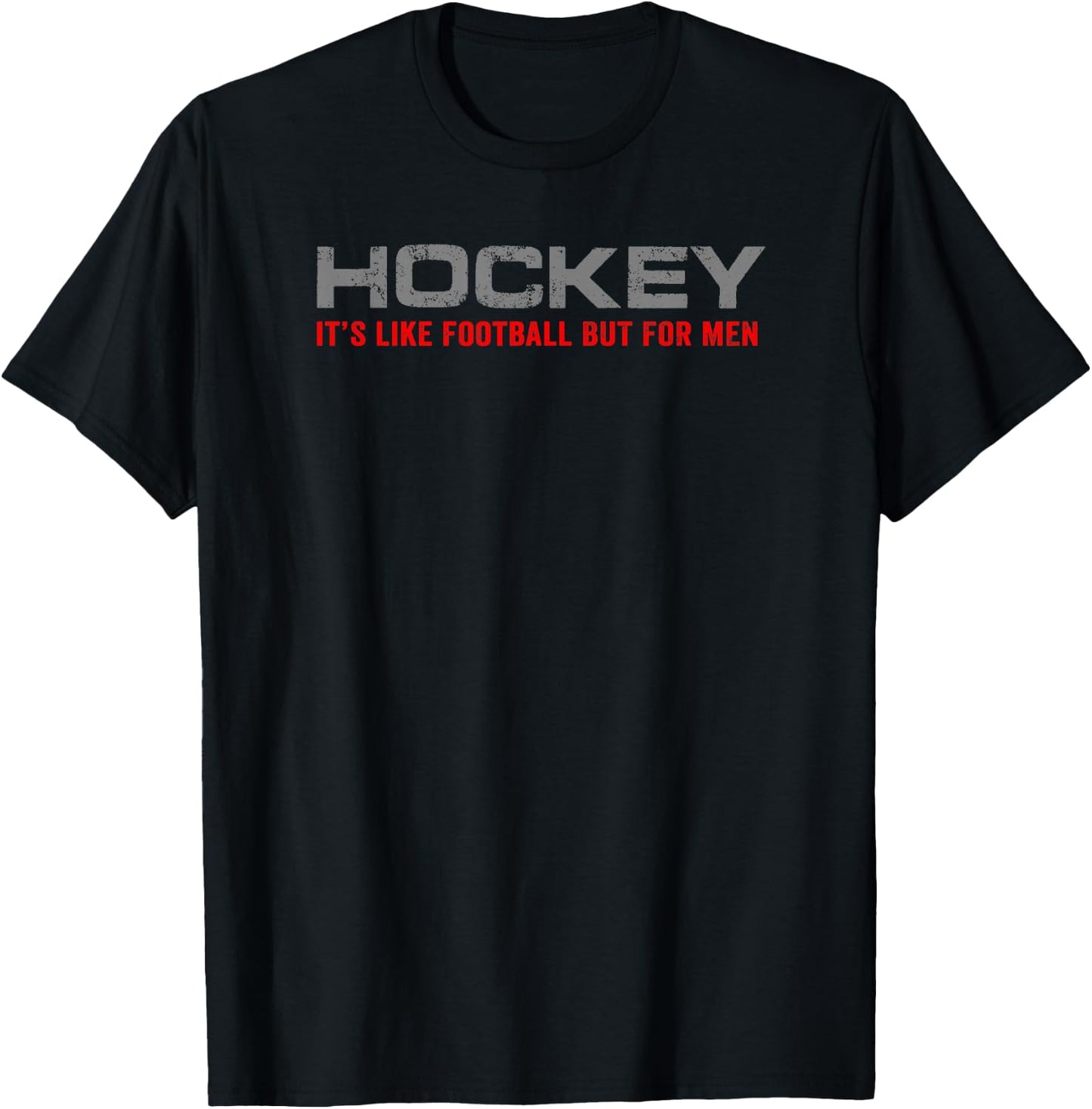 Funny Ice Hockey It's Like Football But sarcastic T-Shirt - T-Shirt | Black