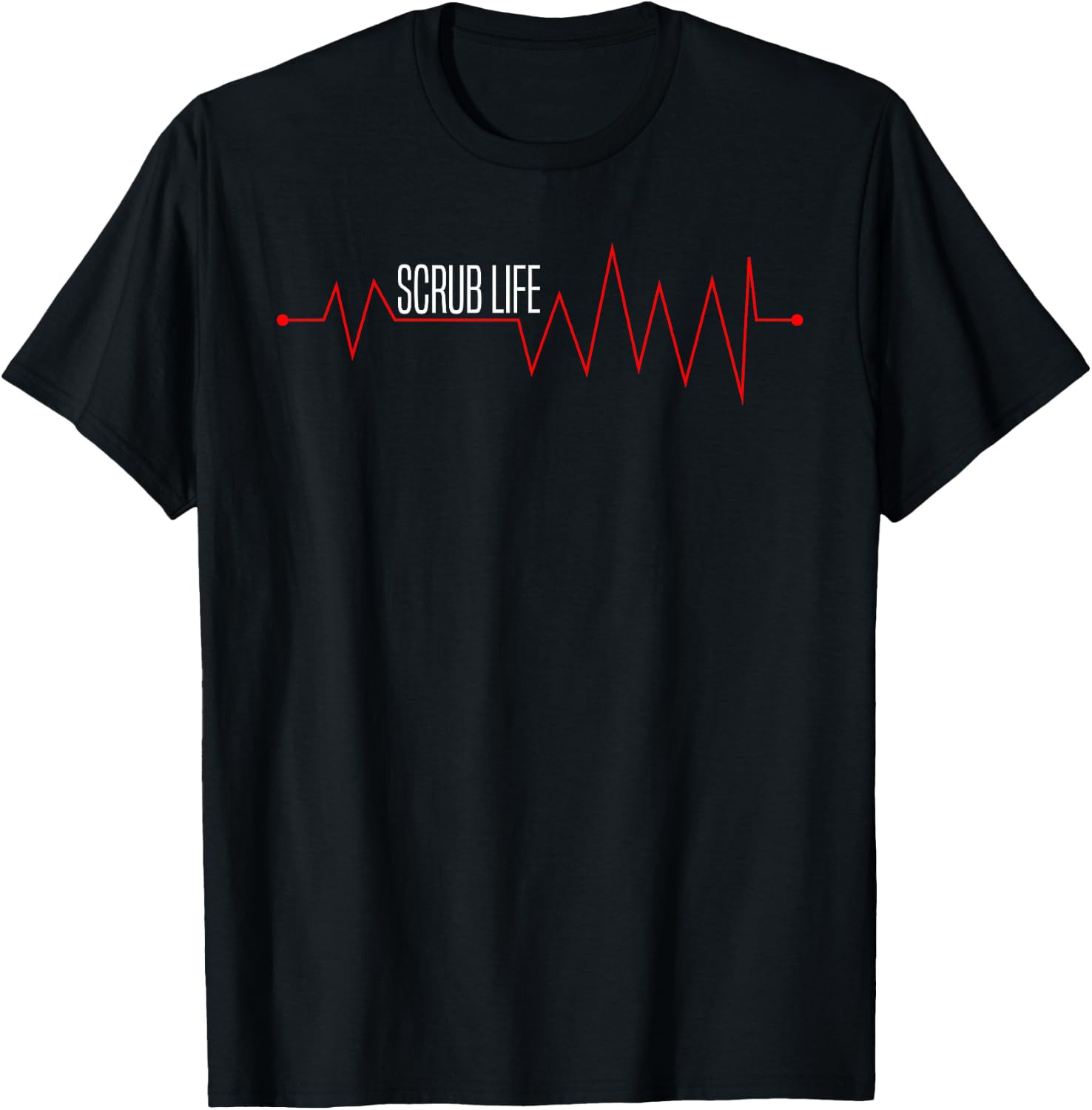 Scrub Life Heartbeat EKG-Nurse Gift-RN LPN Nurse Student T-Shirt - T-Shirt | Black