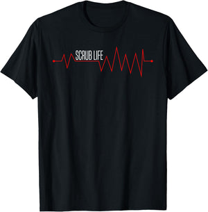 Scrub Life Heartbeat EKG-Nurse Gift-RN LPN Nurse Student T-Shirt - T-Shirt | Black