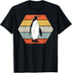 Penguin Sunset Hexagon Retro Animal Lover Women Men Kids T-Shirt - T-Shirt | Black
