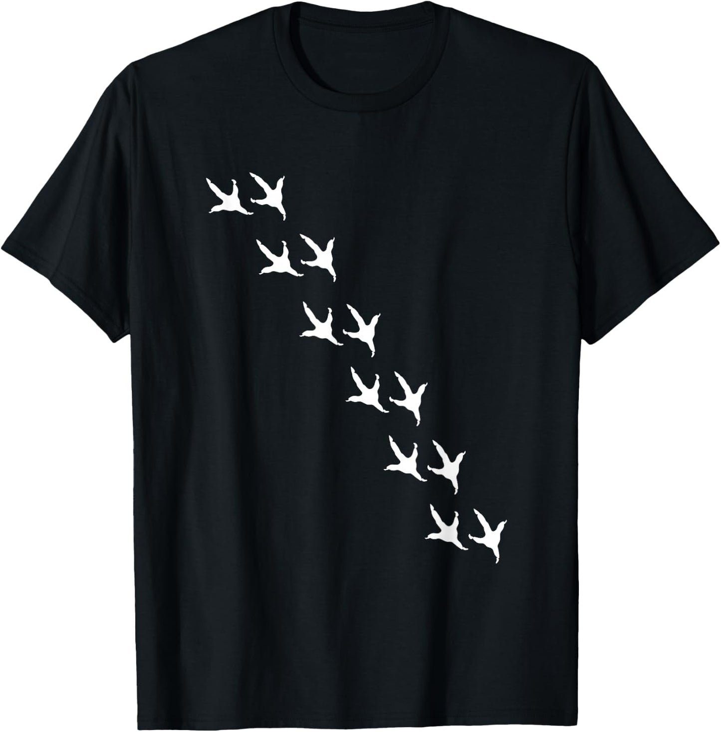 Hen Animal Lover Farm Bird Chicken Footprint Chicken T-Shirt - T-Shirt | Black
