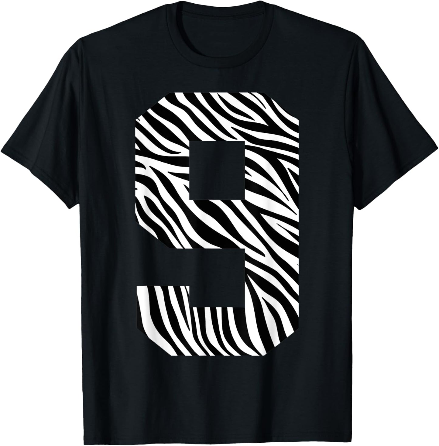 Fun 9th Birthday Zoo Zebra Animal Theme 9 Year Old Kids Boys T-Shirt - T-Shirt | Black