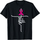 Faith Pink Ribbon Breast Cancer Awareness Fight Support Gift T-Shirt - T-Shirt | Black