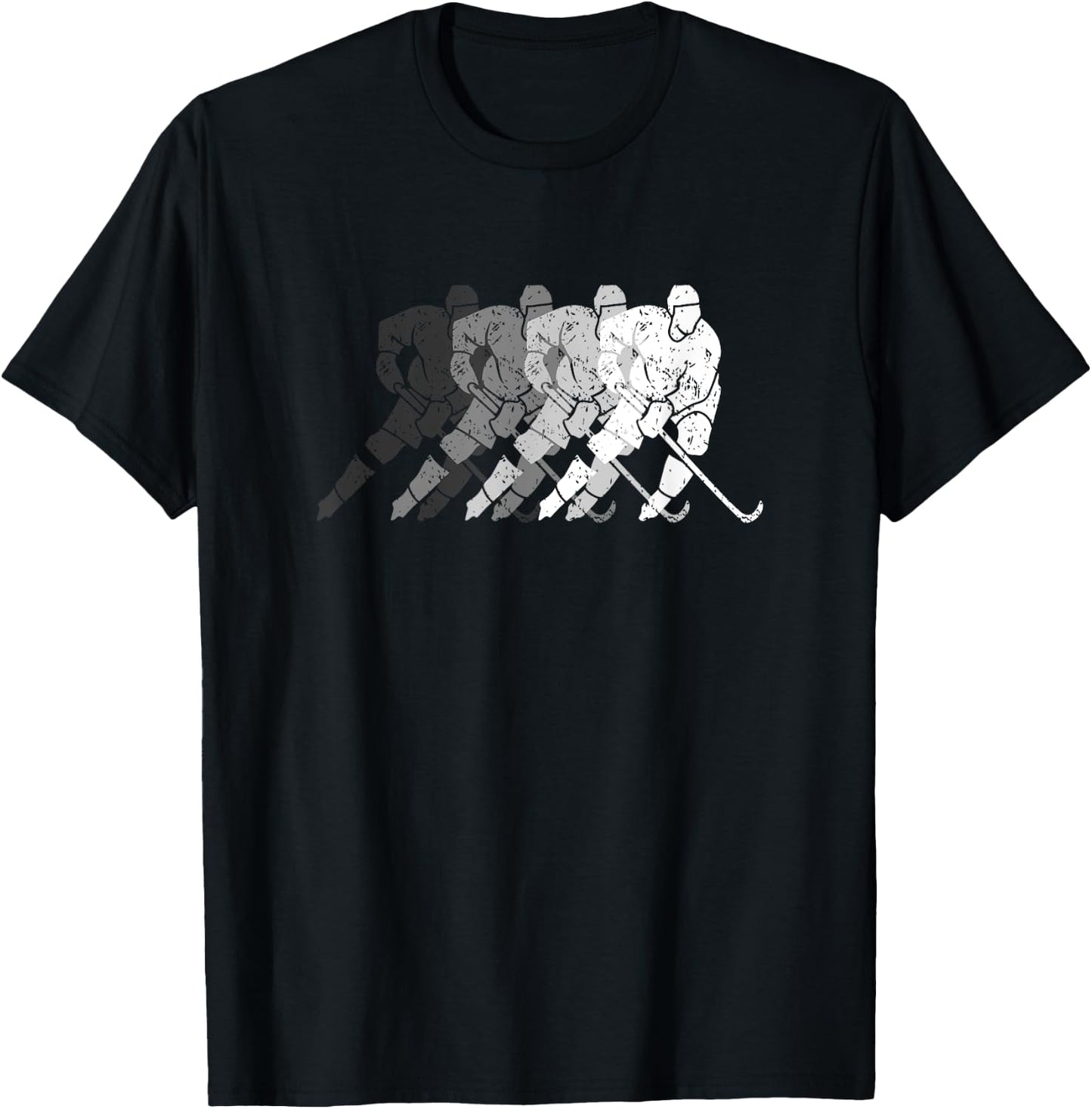 Vintage Hockey Player Gift Kids Men Women Wintersport T-Shirt - T-Shirt | Black