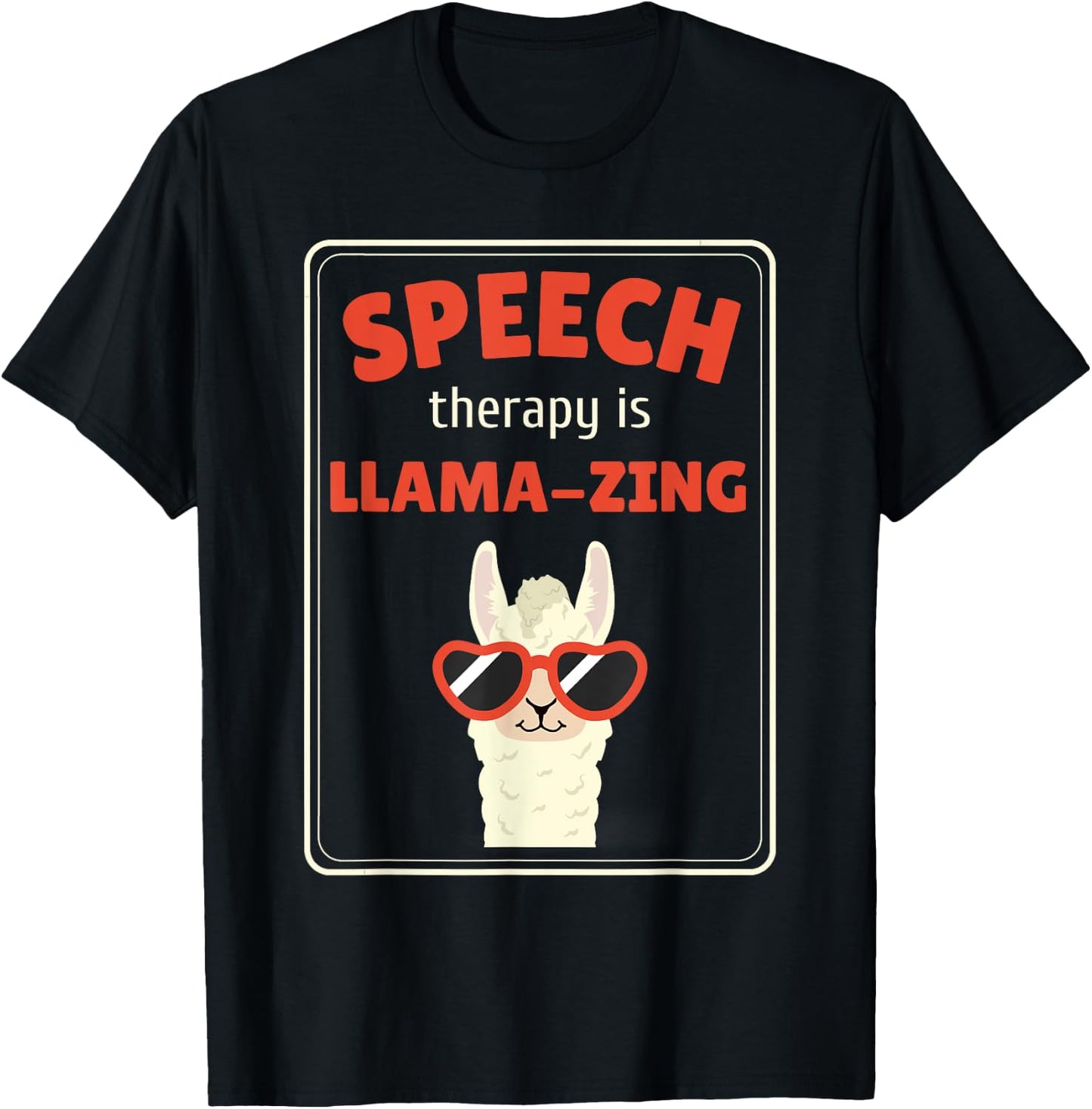 Therapy Pathologist Speech Therapy Therapist SLP Llama T-Shirt - T-Shirt | Black