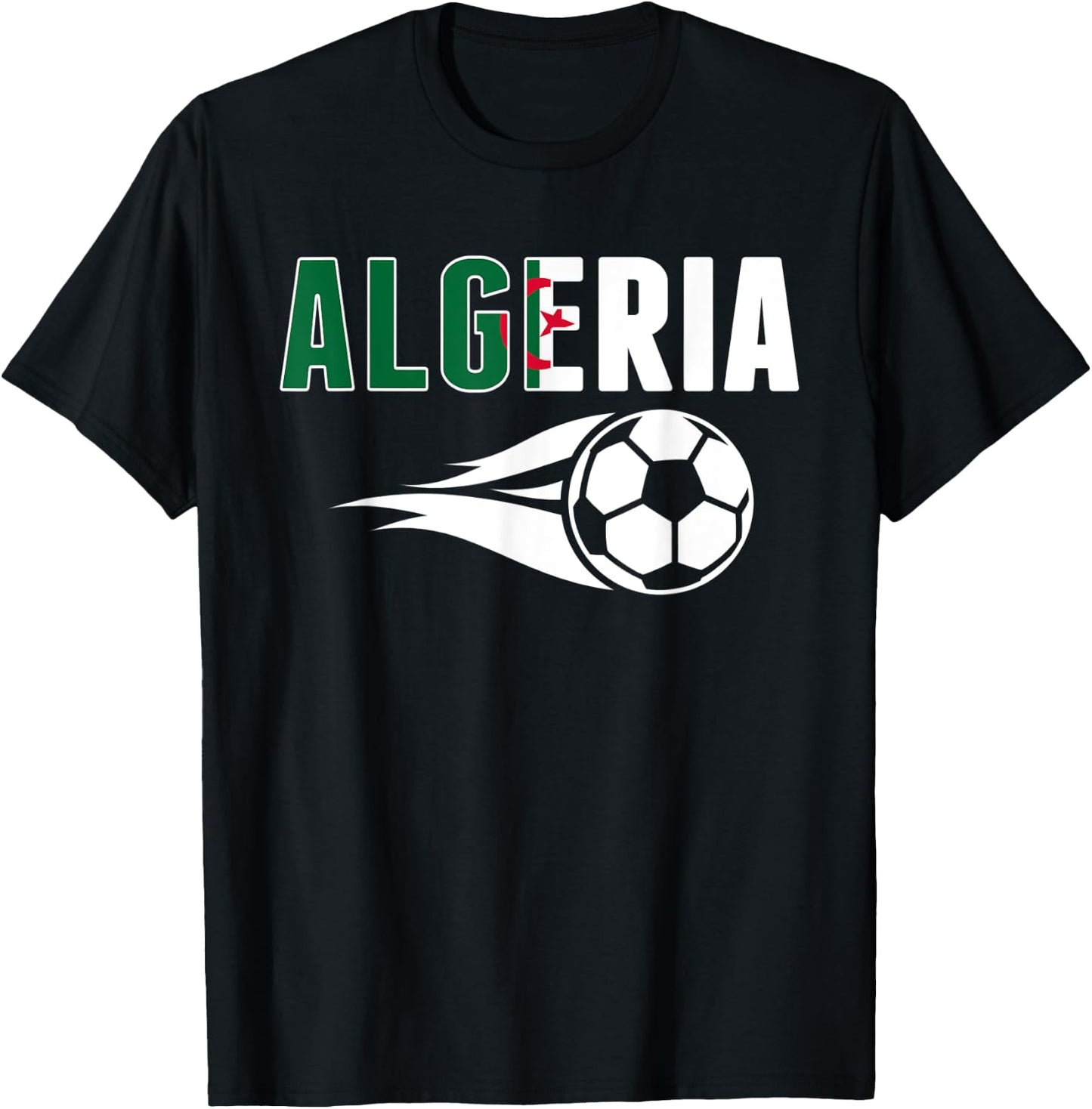 Algerien Fußball-Fans Trikot – algerische Flagge Fußballliebhaber T-Shirt - T-Shirt | Black