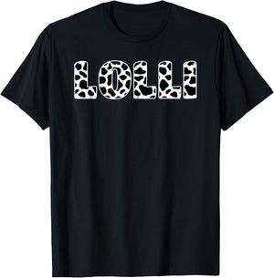 Cow Lolli Birthday Family Matching Mothers Day Farm T-Shirt - T-Shirt | Black