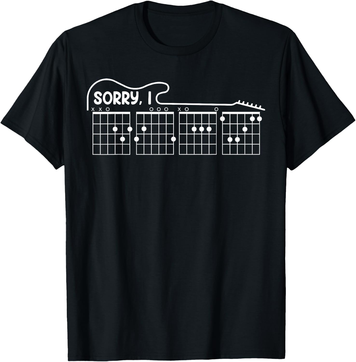Sorry I DGAF Hidden Message Guitar Chords Music Note T-Shirt - T-Shirt | Black
