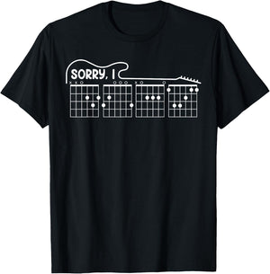 Sorry I DGAF Hidden Message Guitar Chords Music Note T-Shirt - T-Shirt | Black