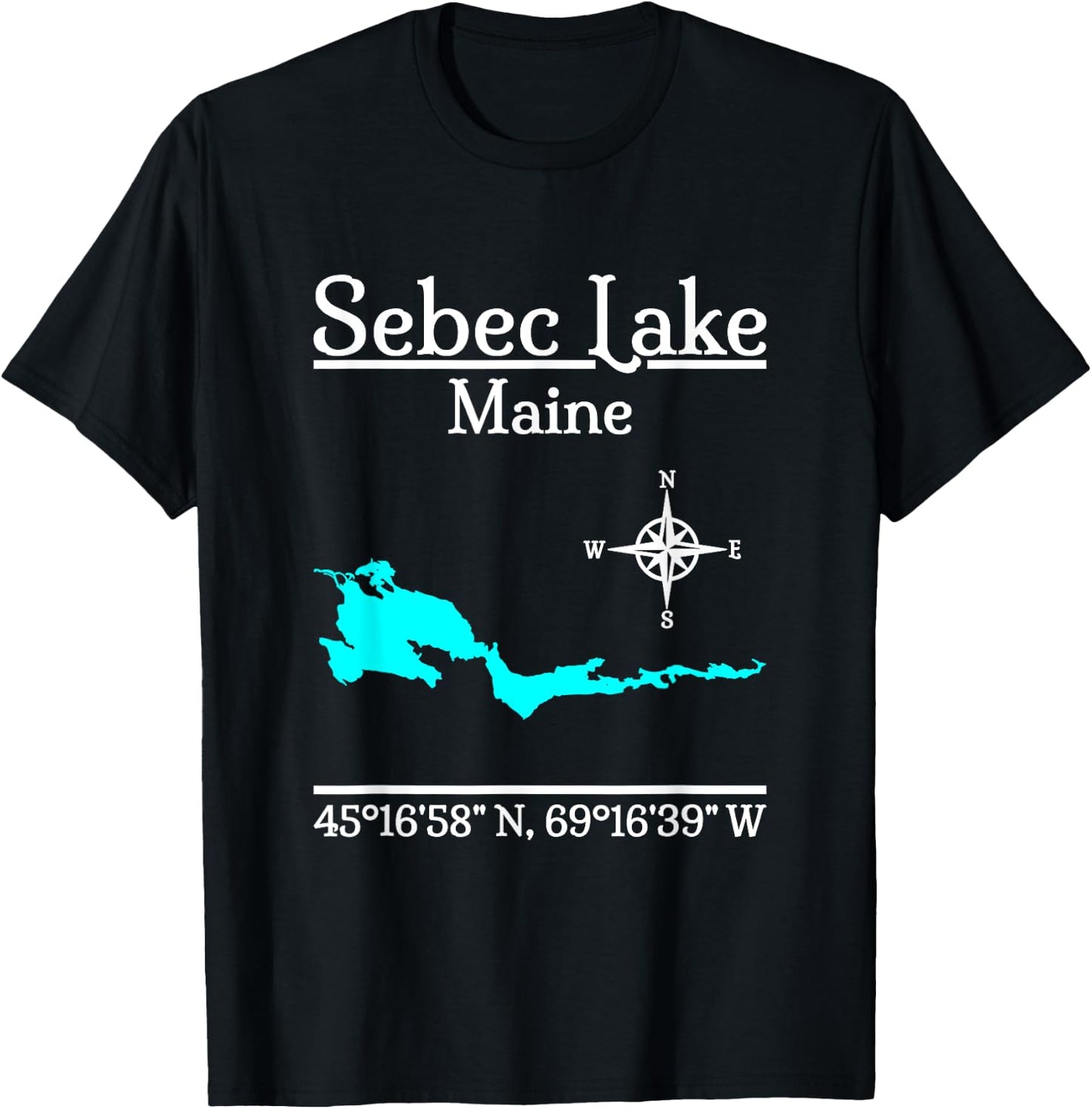 Sebec Lake - Maine T-Shirt - T-Shirt | Black