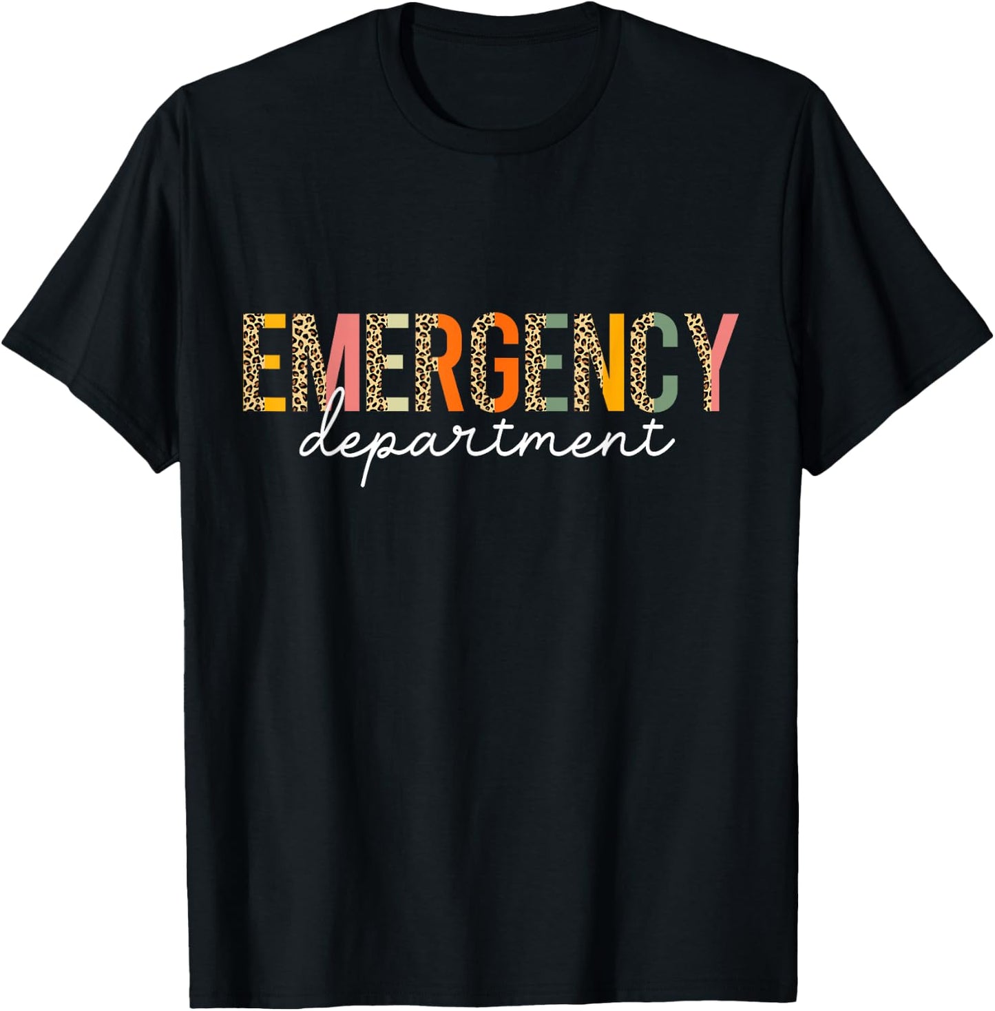 Leopard Emergency Department Emergency Room Healthcare Nurse T-Shirt - T-Shirt | Black