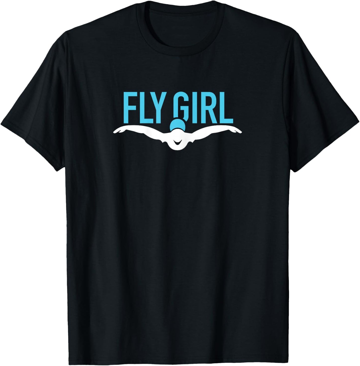 Fly Girl Swim Butterfly Funny Swimmer Team Swimming Sport T-Shirt - T-Shirt | Black