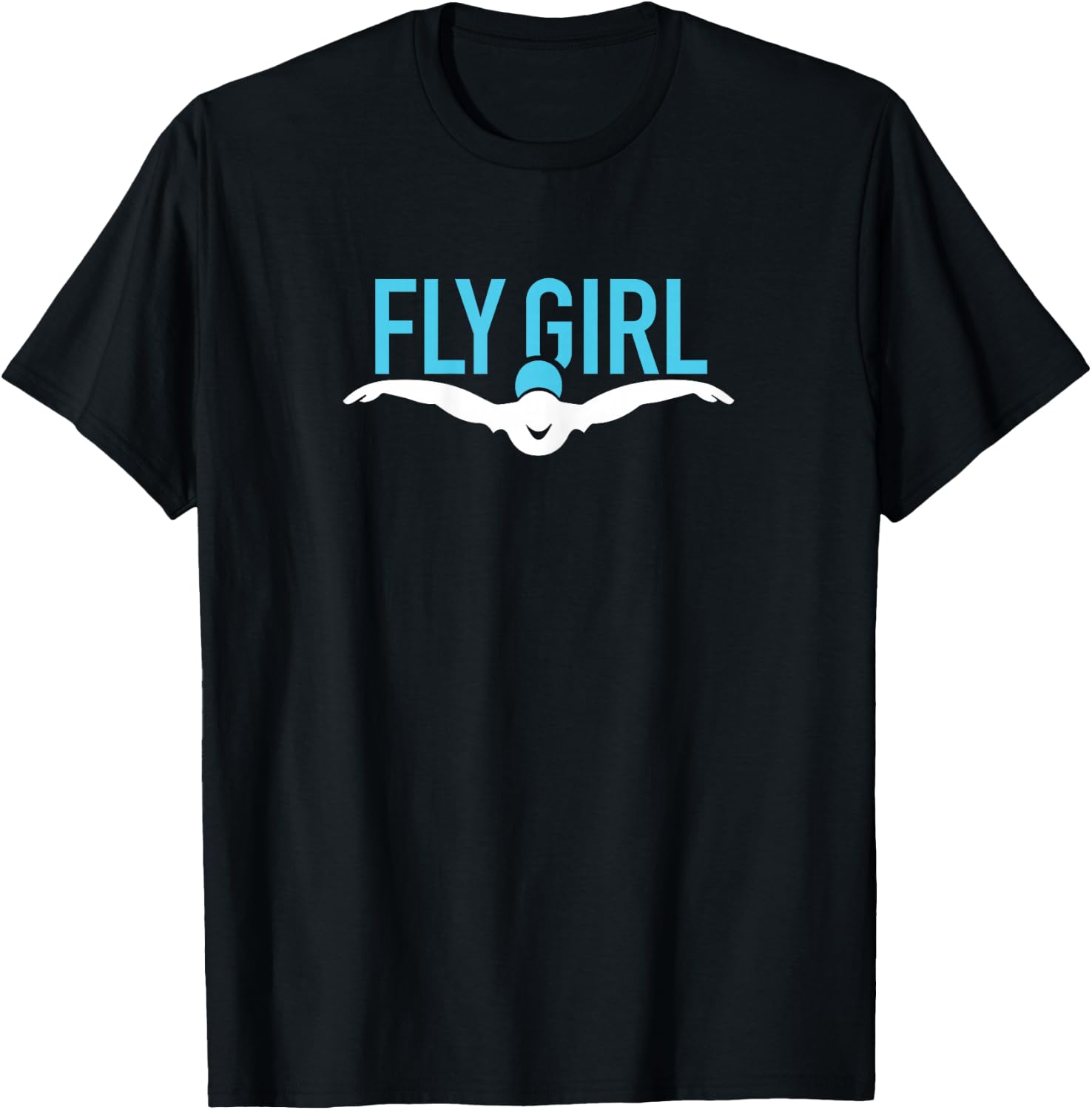 Fly Girl Swim Butterfly Funny Swimmer Team Swimming Sport T-Shirt - T-Shirt | Black