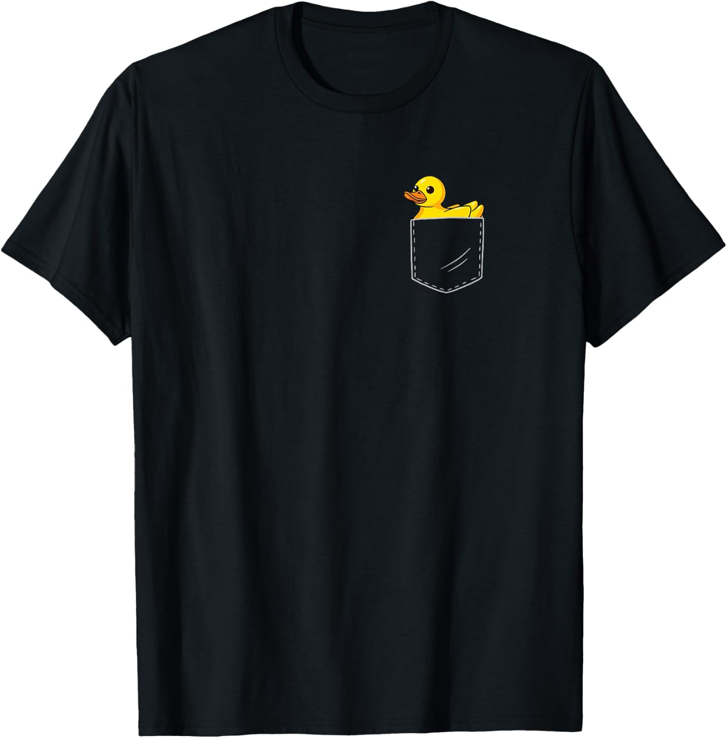 Rubber Ducky Funny Duckie Yellow Rubber Duck in Pocket T-Shirt - T-Shirt | Black
