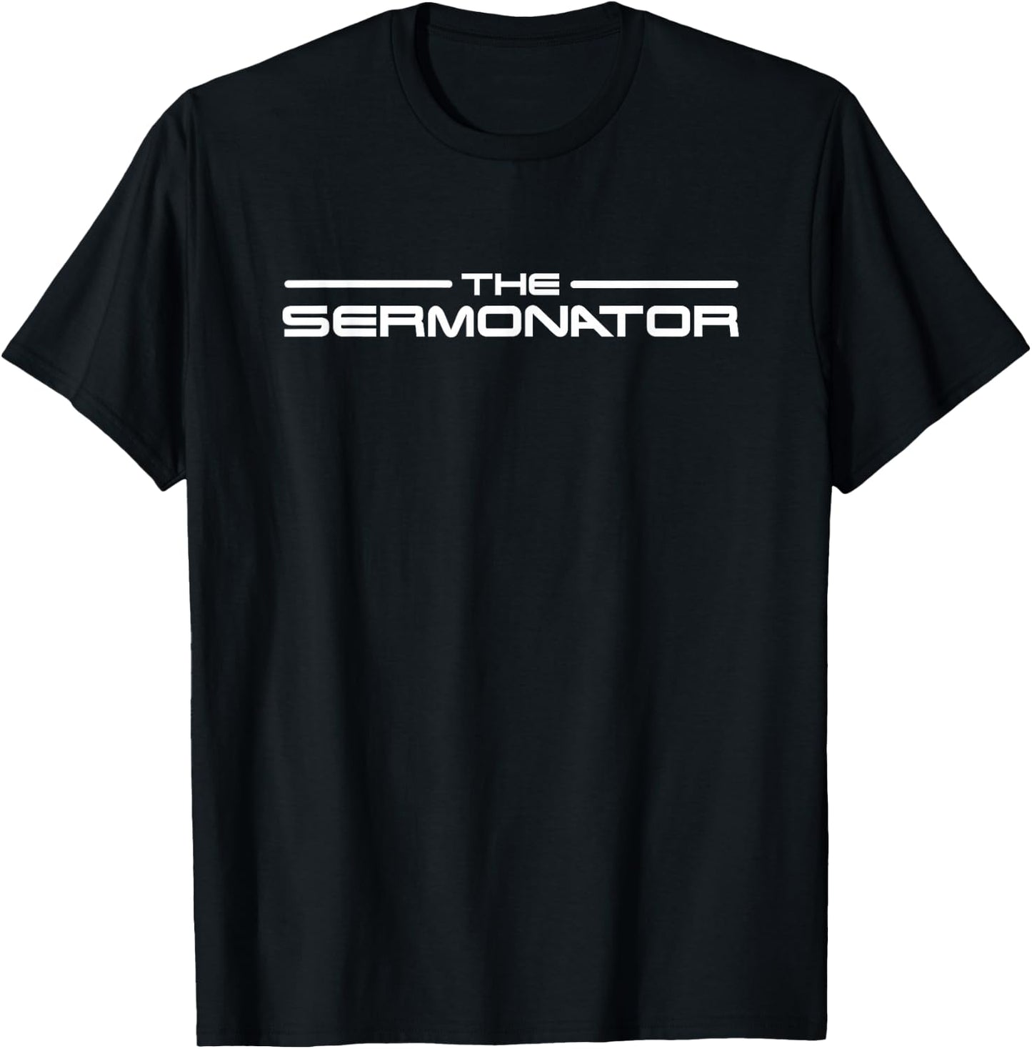 The Sermonator Funny Pastor Prayer Warrior Motorcycle Pastor Small T-Shirt - T-Shirt | Black