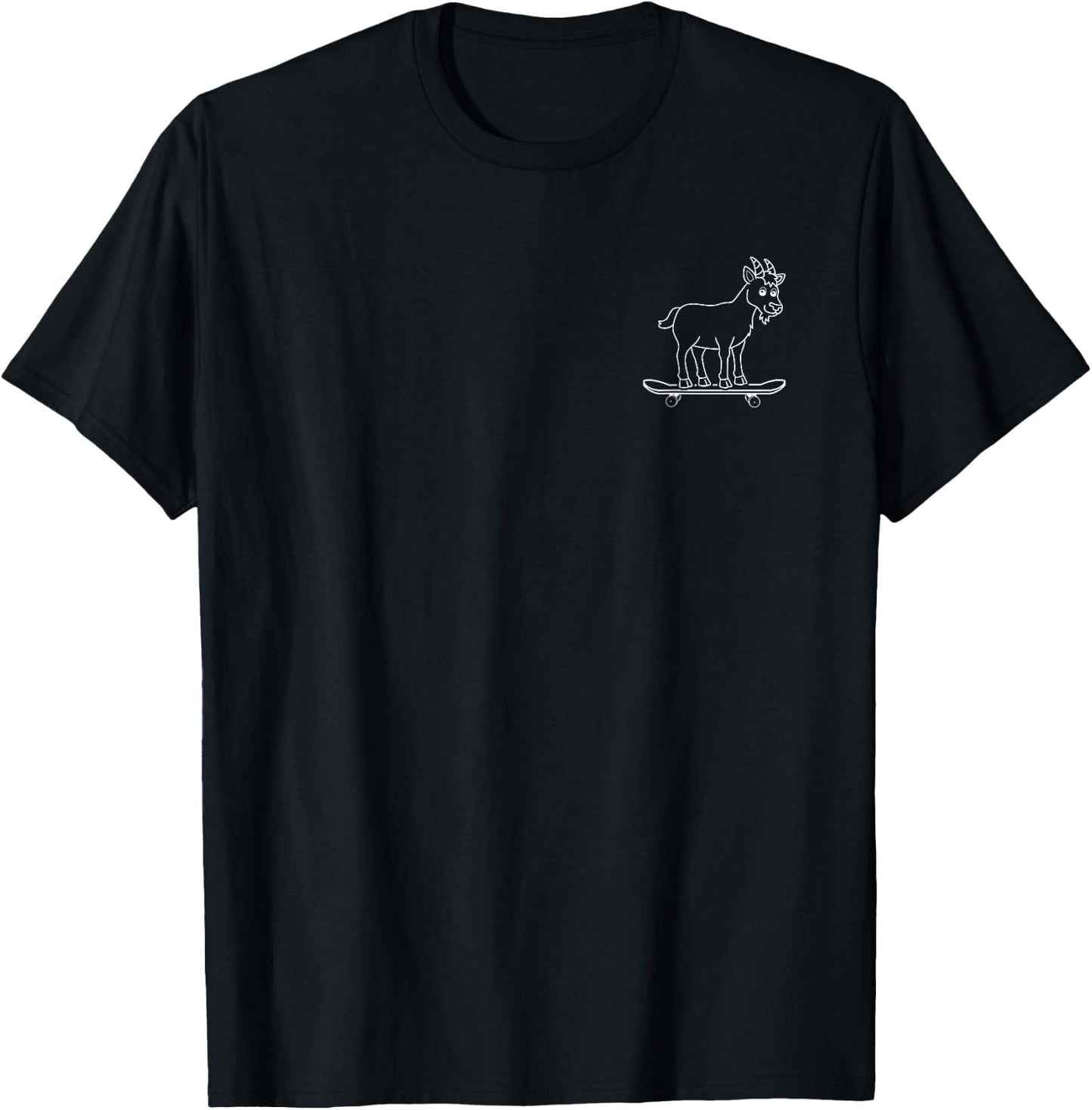 Funny Skateboarder Goat - Goat on a Skateboard T-Shirt - T-Shirt | Black