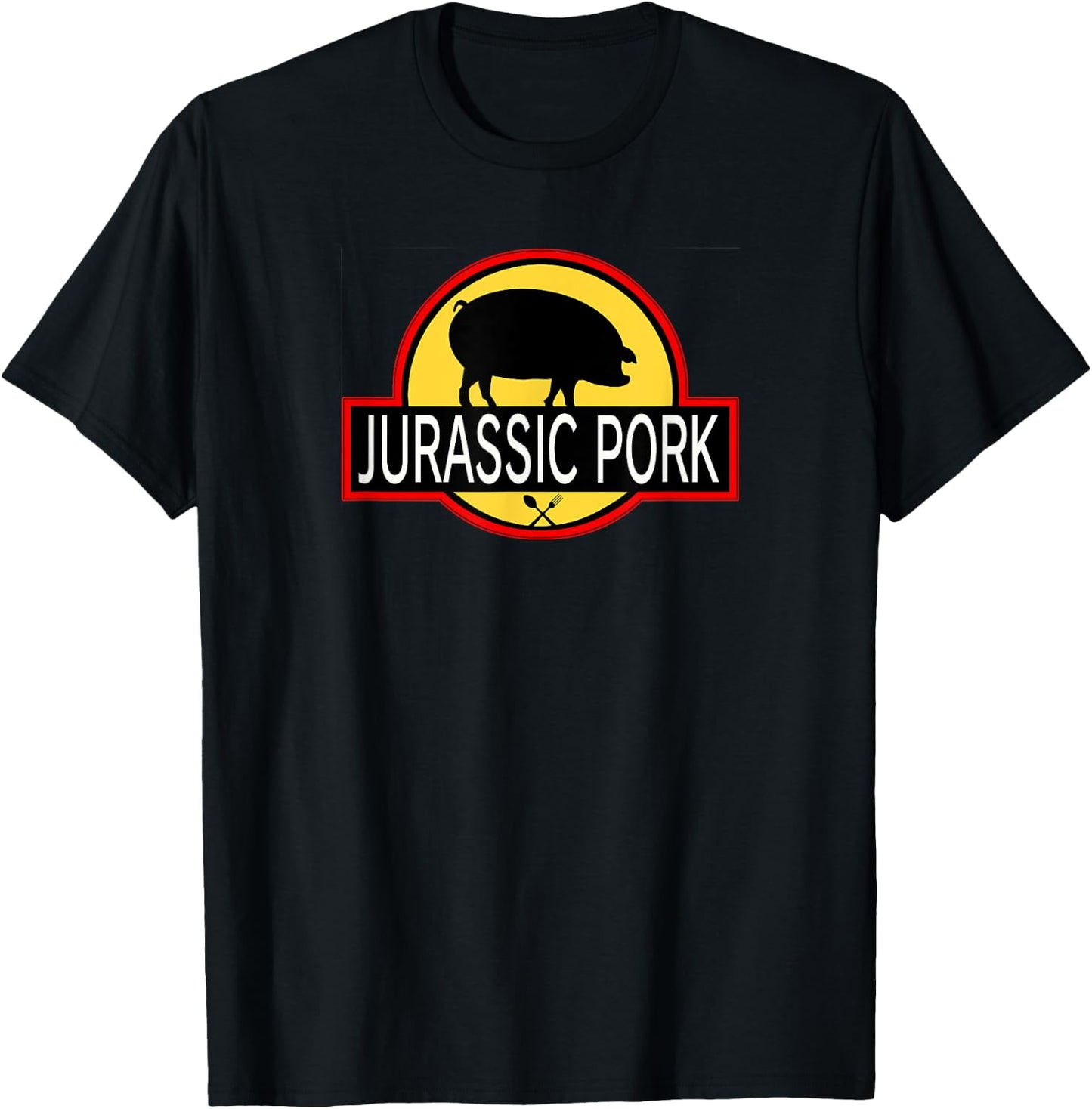 Jurassic Pork - Ultra Funny Parody - Eat Meat - Pig Pork T-Shirt - T-Shirt | Black