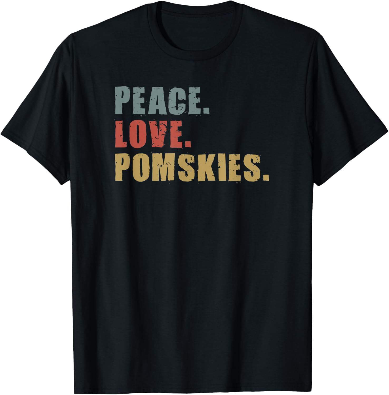 Peace Love Pomskies ADG094b T-Shirt - T-Shirt | Black
