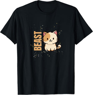 Beast - Cute Cat with Humour T-Shirt - T-Shirt | Black
