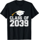 Class of 2039 Grow With Me First Day of School Graduation T-Shirt - T-Shirt | Black