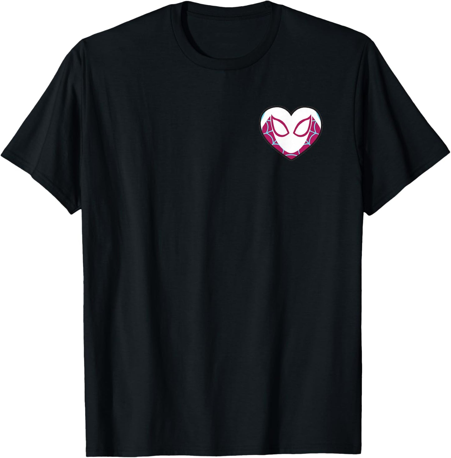 Marvel Spider-Gwen Ghost Spider Valentine’s Day Heart Mask T-Shirt - T-Shirt | Black