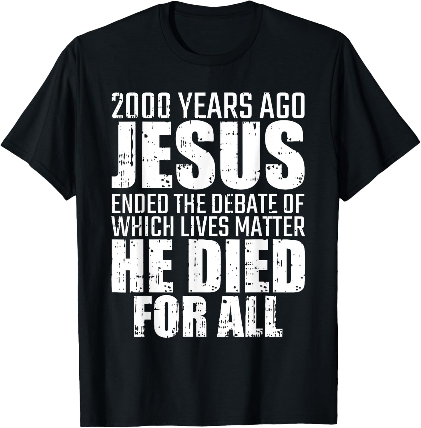 2000 Years Ago Jesus Ended The Debate Christmas Christian T-Shirt - T-Shirt | Black