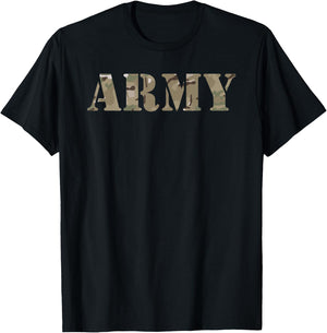 US Army - OCP ACU Camo Multicam Camouflage USA T-Shirt - T-Shirt | Black