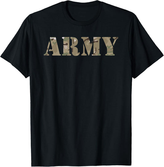 US Army - OCP ACU Camo Multicam Camouflage USA T-Shirt - T-Shirt | Black