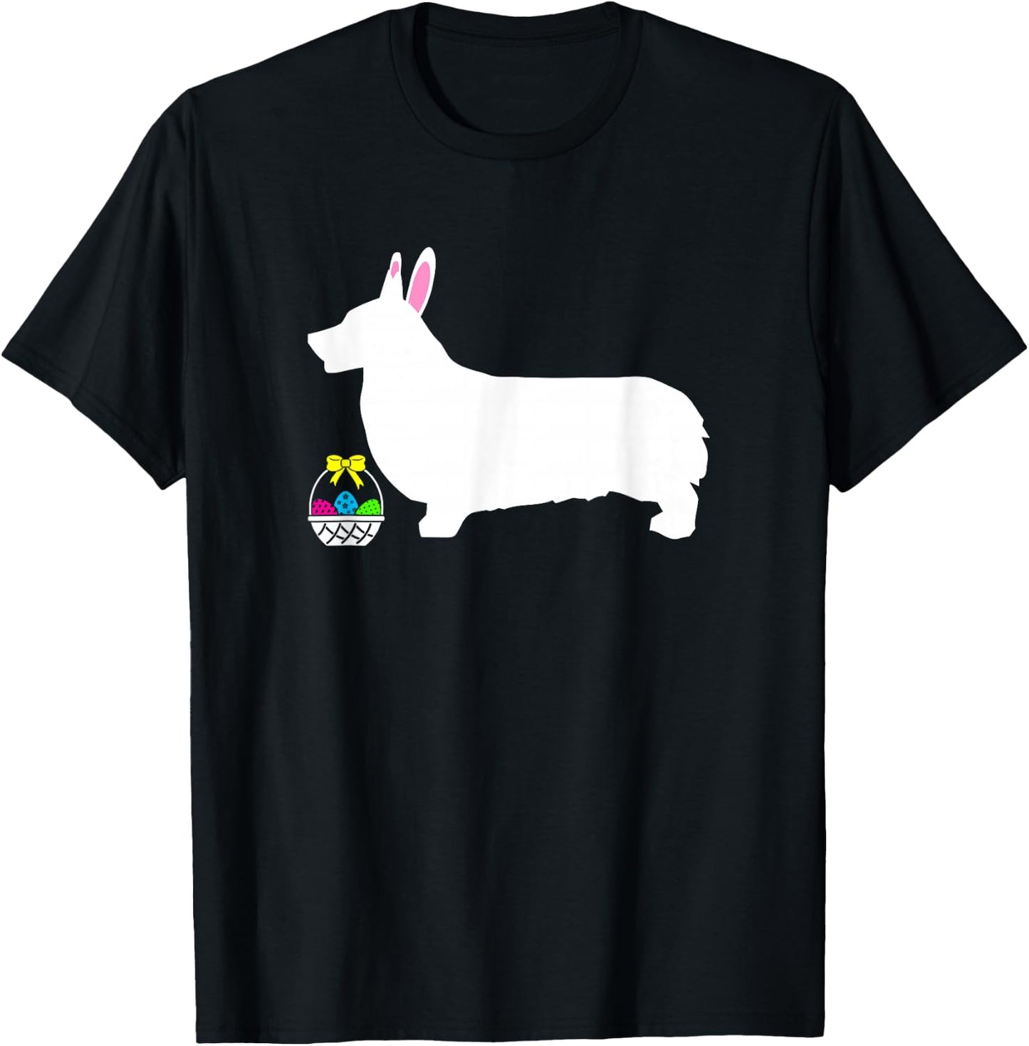 Pembroke Welsh Corgi Easter Bunny Dog Silhouette T-Shirt - T-Shirt | Black