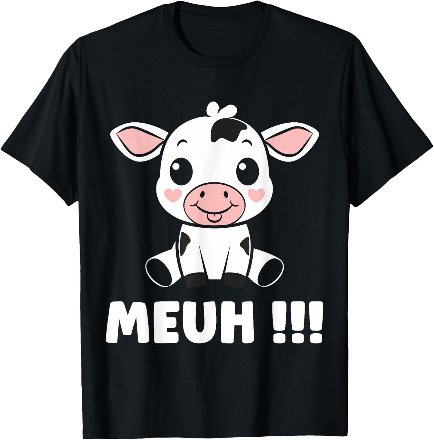 Little Cows Cute Humor Animal Muh Cow , Black, S T-Shirt - T-Shirt | Black