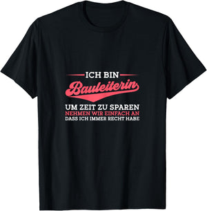 Women's construction engineering, building supervision, construction manager , black, s T-Shirt - T-Shirt | Black
