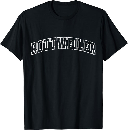 Rottweiler Funny Athletic Lettering Pet Owner Dog Lover T-Shirt - T-Shirt | Black