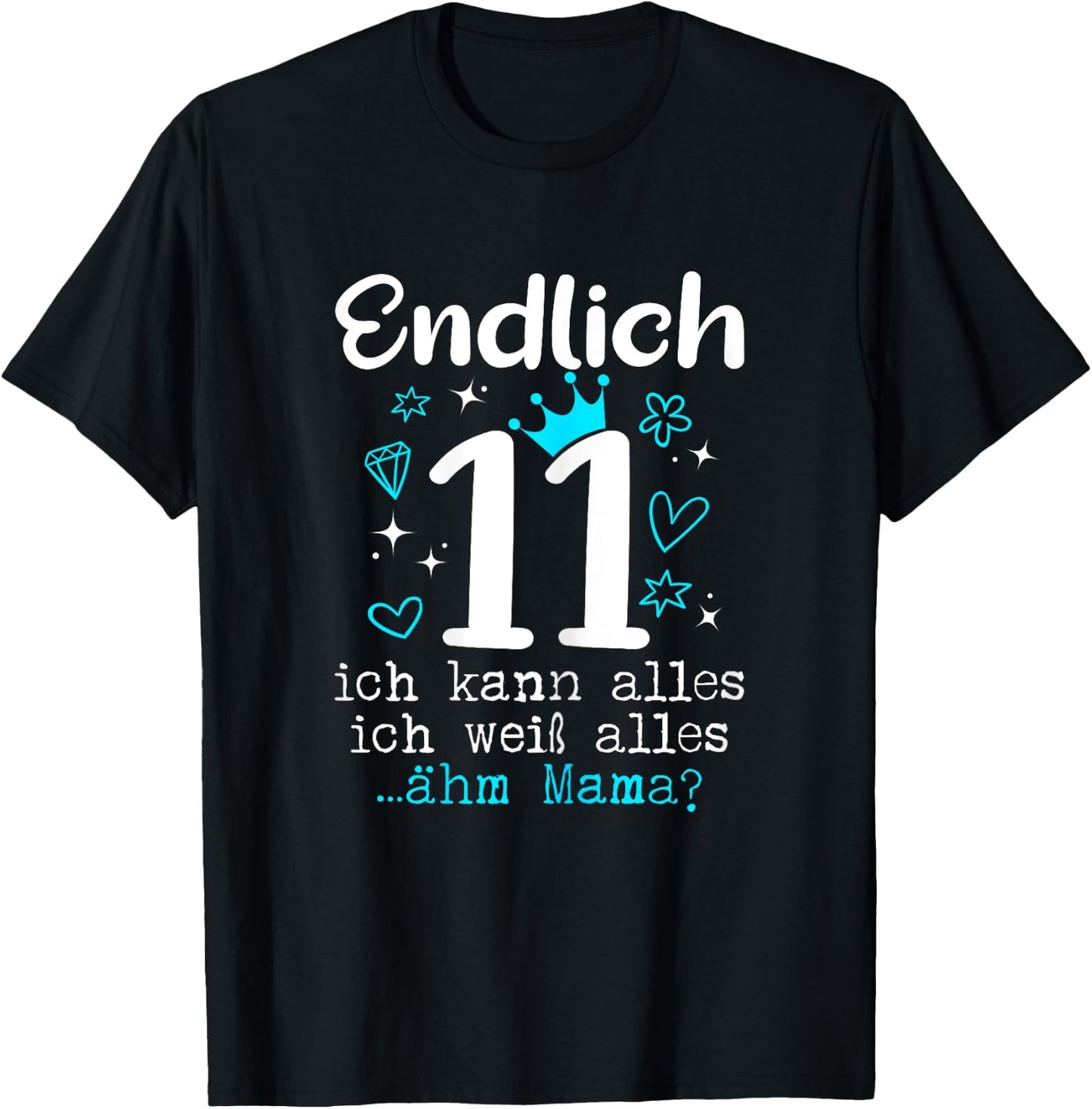 11 Geburtstag Mädchen 11 Jahre T-Shirt - T-Shirt | Black