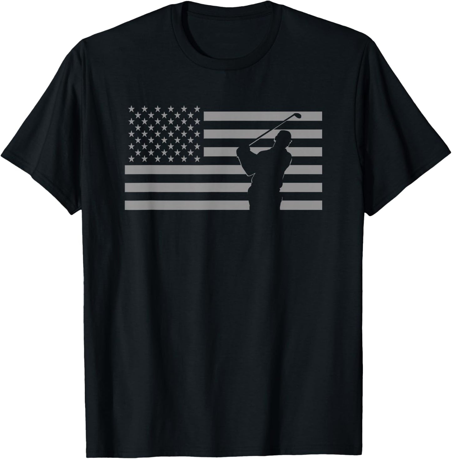 American Flag Golf Girls Kids Men T-Shirt - T-Shirt | Black