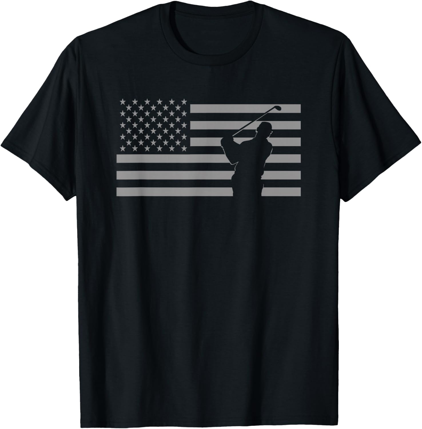 American Flag Golf Girls Kids Men T-Shirt - T-Shirt | Black